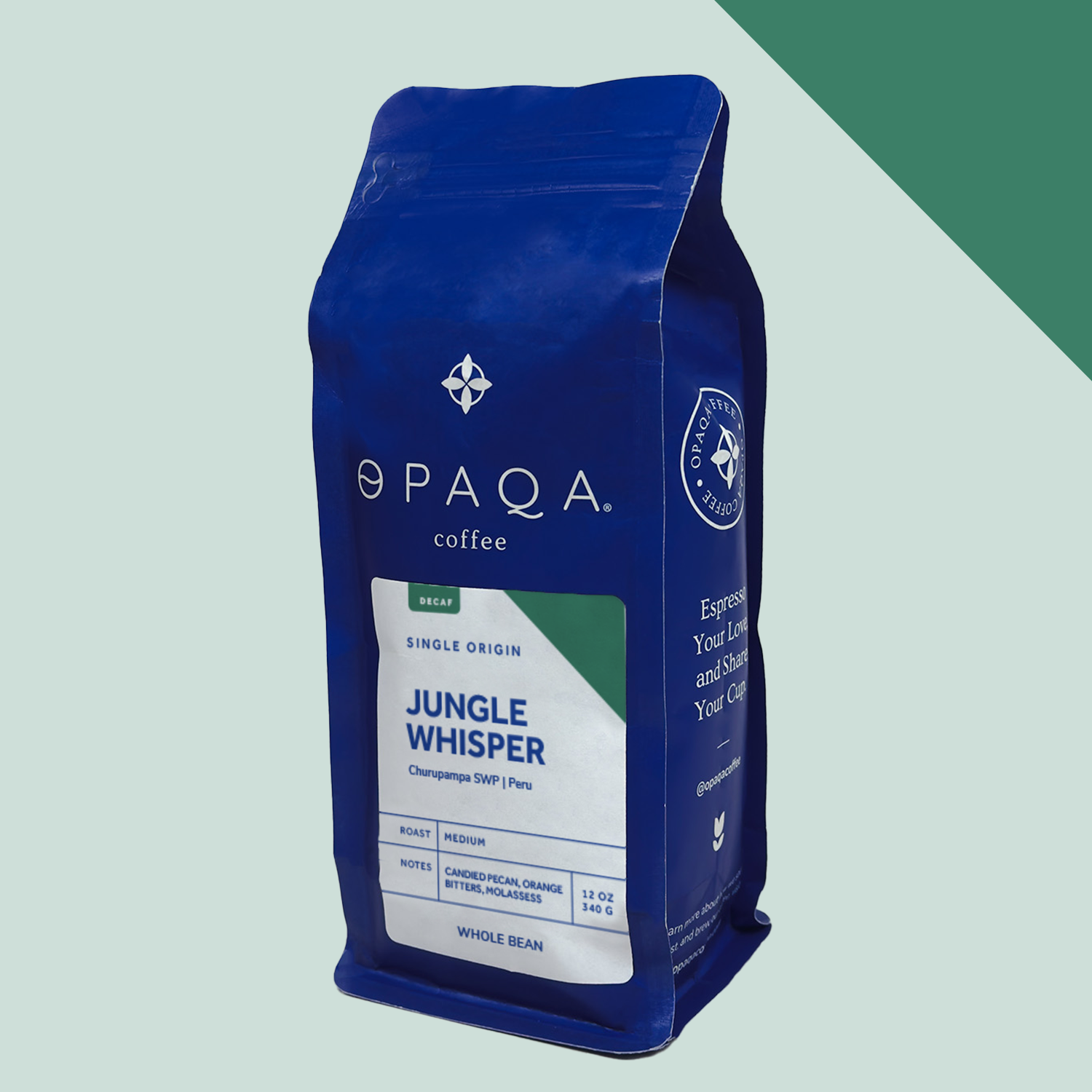 Specialty Peruvian Decaf SWP Coffee, Opaqa Jungle Whisper