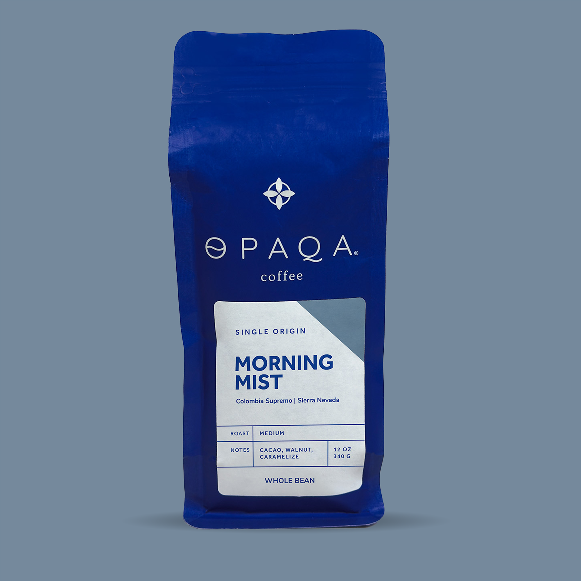 Morning Mist coffee bag by Opaqa Coffee, showcasing its single-origin Colombian beans